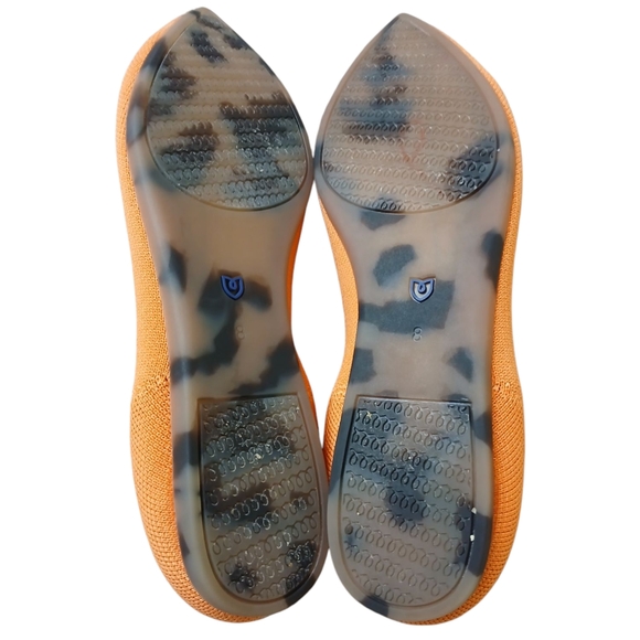 Rothys Flats Women's Size 8 Orange Pointed Toe Leopard Sole Classic Preppy EUC - Picture 3 of 5